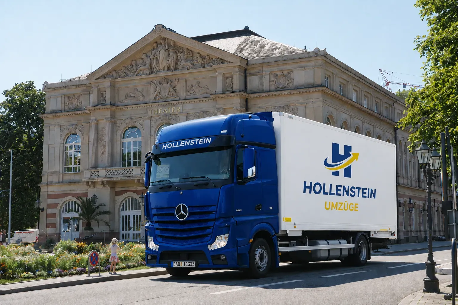 Umzugsfahrzeug mit dem Markenlogo – Hollenstein Umzüge Baden-Baden